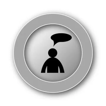 Comments icon. Internet button on white background. - man with bubble. Stock Illustration