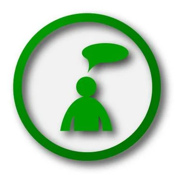 Comments icon. Internet button on white background. - man with bubble. 스톡 일러스트