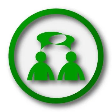 Comments icon. Internet button on white background. - men with bubbles. 스톡 일러스트