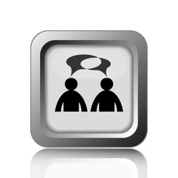 Comments icon. Internet button on white background. - men with bubbles. 스톡 일러스트