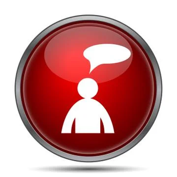Comments icon. Internet button on white background. - man with bubble. 스톡 일러스트
