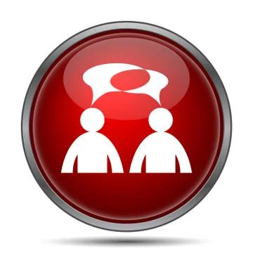 Comments icon. Internet button on white background. - men with bubbles. 스톡 일러스트