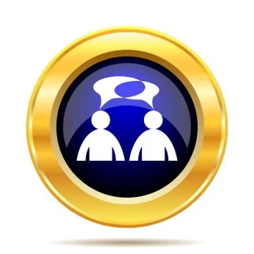 Comments icon. Internet button on white background. - men with bubbles. 스톡 일러스트