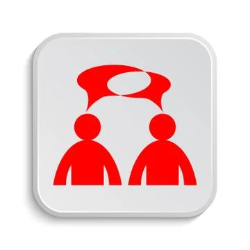 Comments icon. Internet button on white background. - men with bubbles. Stock Illustration
