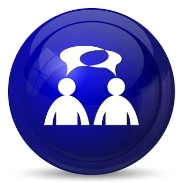 Comments icon. Internet button on white background. - men with bubbles. 스톡 일러스트