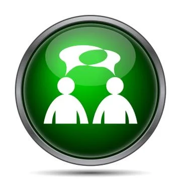 Comments icon. Internet button on white background. - men with bubbles. 스톡 일러스트