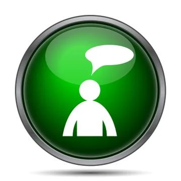 Comments icon. Internet button on white background. - man with bubble. 스톡 일러스트