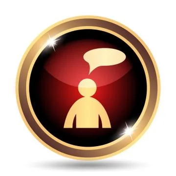 Comments icon. Internet button on white background. - man with bubble. 스톡 일러스트