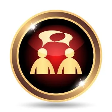 Comments icon. Internet button on white background. - men with bubbles. Stock Illustration