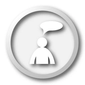 Comments icon. Internet button on white background. - man with bubble. 스톡 일러스트