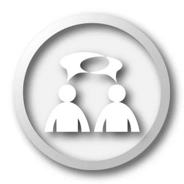 Comments icon. Internet button on white background. - men with bubbles. 스톡 일러스트