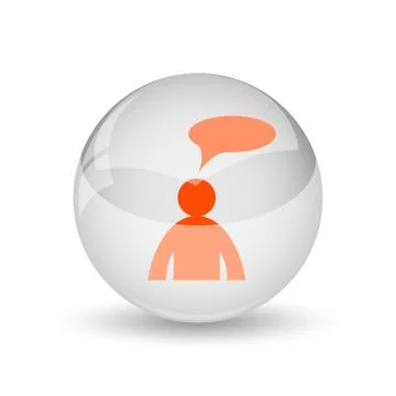 Comments icon. Internet button on white background. - man with bubble. Stock Illustration