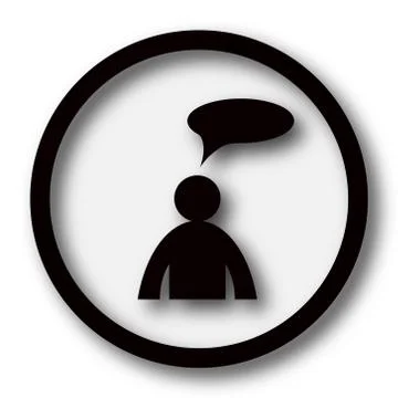 Comments icon. Internet button on white background. - man with bubble. 스톡 일러스트
