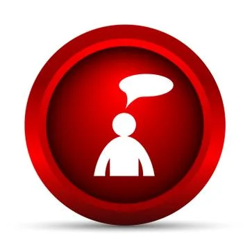 Comments icon. Internet button on white background. - man with bubble. Illustrazione stock