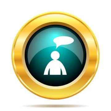 Comments icon. Internet button on white background. - man with bubble. 스톡 일러스트
