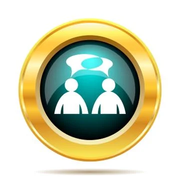 Comments icon. Internet button on white background. - men with bubbles. 스톡 일러스트