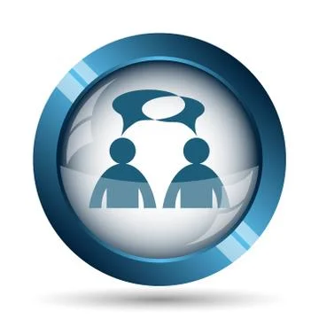 Comments icon. Internet button on white background. - men with bubbles. 스톡 일러스트