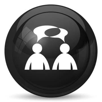 Comments icon. Internet button on white background. - men with bubbles. 스톡 일러스트