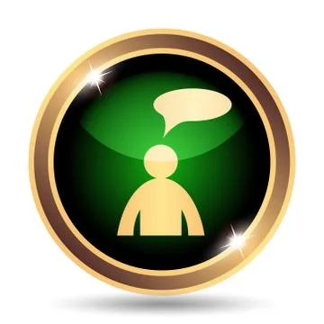 Comments icon. Internet button on white background. - man with bubble. 스톡 일러스트