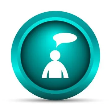 Comments icon. Internet button on white background. - man with bubble. 스톡 일러스트
