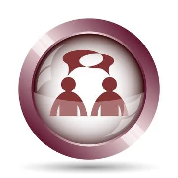 Comments icon. Internet button on white background. - men with bubbles. 스톡 일러스트