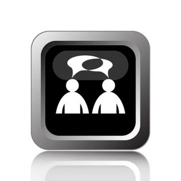 Comments icon. Internet button on white background. - men with bubbles. Illustrazione stock