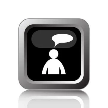 Comments icon. Internet button on white background. - man with bubble. 스톡 일러스트
