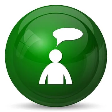 Comments icon. Internet button on white background. - man with bubble. Stock Illustration