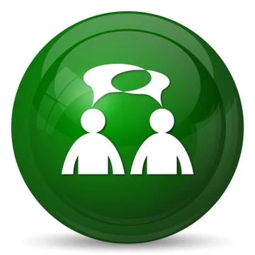 Comments icon. Internet button on white background. - men with bubbles. 스톡 일러스트