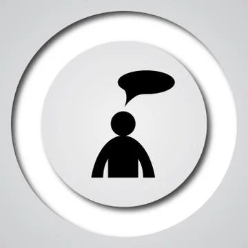 Comments icon. Internet button on white background. - man with bubble. 스톡 일러스트