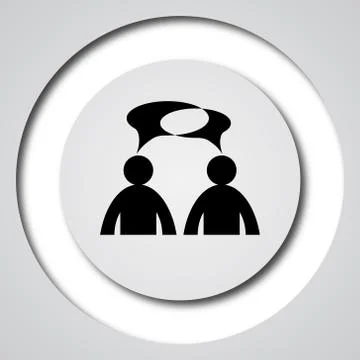 Comments icon. Internet button on white background. - men with bubbles. 스톡 일러스트