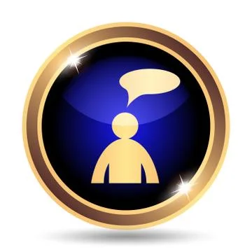 Comments icon. Internet button on white background. - man with bubble. Illustrazione stock