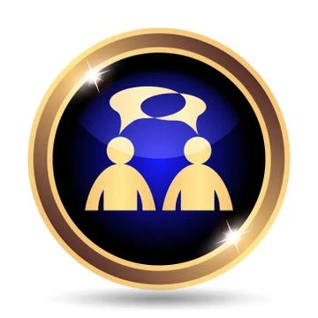 Comments icon. Internet button on white background. - men with bubbles. Illustrazione stock