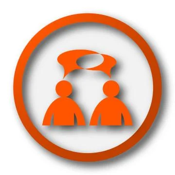 Comments icon. Internet button on white background. - men with bubbles. 스톡 일러스트