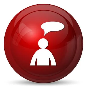 Comments icon. Internet button on white background. - man with bubble. 스톡 일러스트