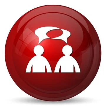 Comments icon. Internet button on white background. - men with bubbles. 스톡 일러스트