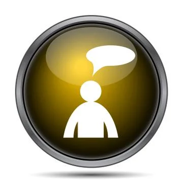 Comments icon. Internet button on white background. - man with bubble. Stock Illustration