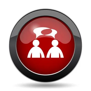 Comments icon. Internet button on white background. - men with bubbles. 스톡 일러스트