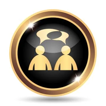 Comments icon. Internet button on white background. - men with bubbles. 스톡 일러스트