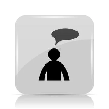 Comments icon. Internet button on white background. - man with bubble. Stock Illustration