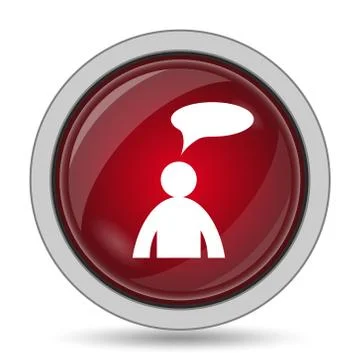 Comments icon. Internet button on white background. - man with bubble. 스톡 일러스트