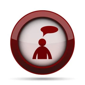 Comments icon. Internet button on white background.  - man with bubble. Stock Illustration