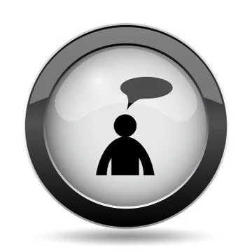Comments icon. Internet button on white background. - man with bubble. 스톡 일러스트