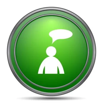 Comments icon. Internet button on white background. - man with bubble. Illustrazione stock