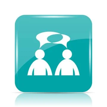 Comments icon. Internet button on white background. - men with bubbles. 스톡 일러스트