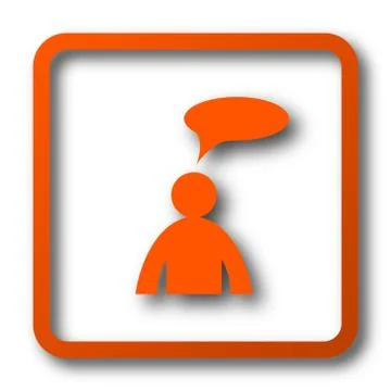 Comments icon. Internet button on white background. - man with bubble. 스톡 일러스트