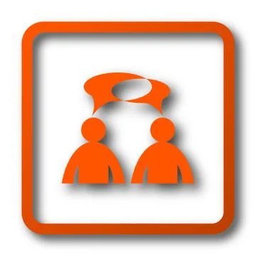 Comments icon. Internet button on white background. - men with bubbles. 스톡 일러스트