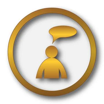 Comments icon. Internet button on white background. - man with bubble. Stock Illustration