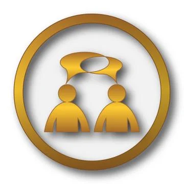 Comments icon. Internet button on white background. - men with bubbles. Illustrazione stock