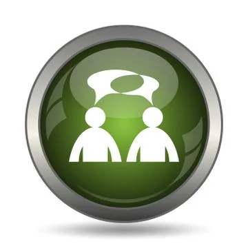 Comments icon. Internet button on white background.  - men with bubbles. 스톡 일러스트